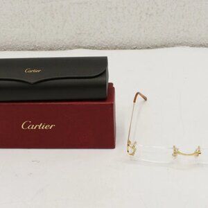 Cartier Rectangular Rimless 53mm Gold Unisex Eyeglasses CT0092O 001